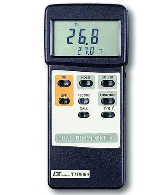 [捷克科技] Lutron 路昌 TM-906A 智慧型溫度計 兩組溫度同時測量顯示 高級電錶儀表