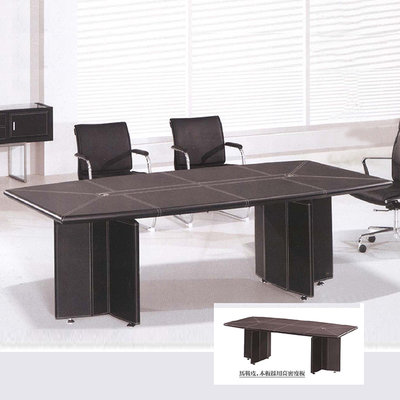 【沙發世界家具】棕色馬鞍皮會議桌〈Y361033-02〉工作桌/辦公桌/會議桌/書桌