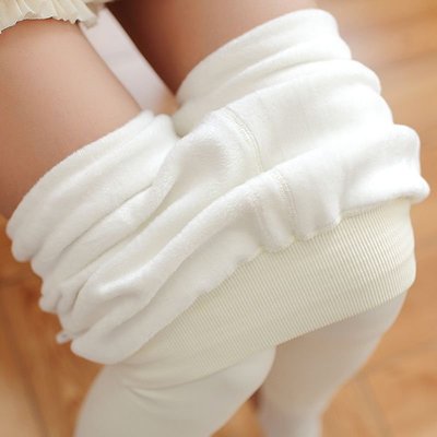 現貨熱銷-冬季襪子少女白色打底褲白色連褲襪成人加厚冬天打底褲秋季加絨~特價