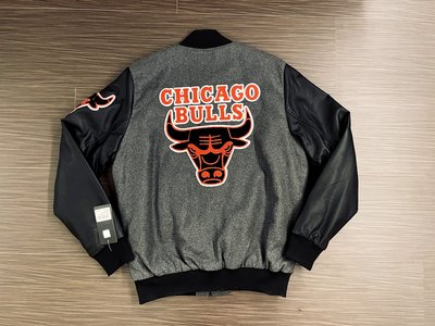 [全新正品] NBA 芝加哥公牛隊 羊毛皮袖 高磅數 皮衣 棒球外套 Jordan