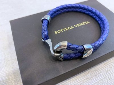 A9327 Bottega Veneta 寶藍色羊皮編織手環 (遠麗精品 台北店)