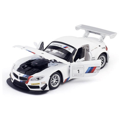 車模1:24寶馬Z4 GT3 運動型賽車 合金聲光模型兒童玩具車