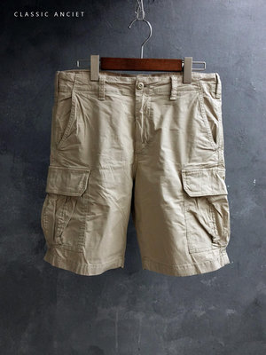 CA 日本品牌 UNIQLO 卡其色 彈性工作短褲 M號 一元起標無底價Q704