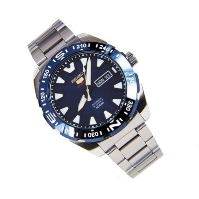 SEIKO WATCH 精工100M潛水寶藍面金針夜光24石機械自動上鍊鋼帶腕錶 型號：SRP747K1