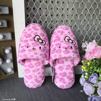 ♥︎MAYA日雜♥︎日本 三麗鷗 Kitty 兒童 室內拖鞋 豹紋（貨況請詢問）