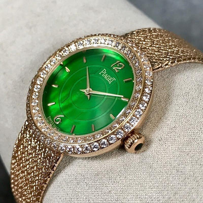 二手全新PIAGET伯爵手錶傳統系列女士腕錶商務腕錶創意潮流石英八爪鑲嵌鑽石女錶 尺寸：30mm