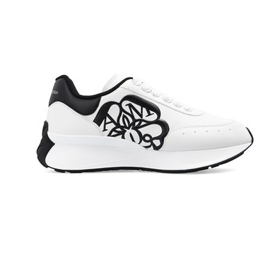 [全新真品代購-S/S23 SALE!] Alexander McQueen LOGO 白色皮革 厚底鞋 / 休閒鞋