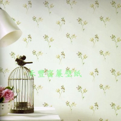 [禾豐窗簾坊]直條底花束紋優雅風格壁紙(4色)/壁紙窗簾裝潢施工
