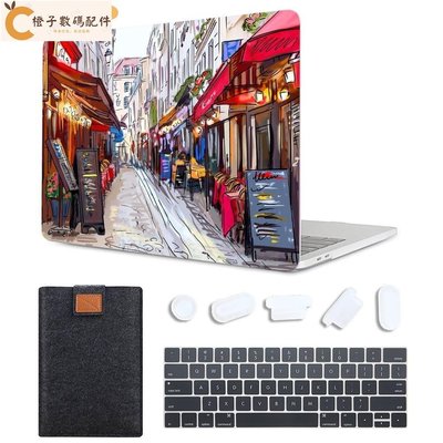 Macbook Pro 15 A1398 A1990 A1707 A1286, Cityscape 繪畫的圖案硬殼保護套[橙子數碼配件]