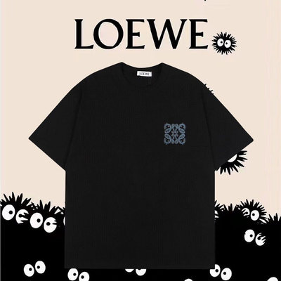 精品代購! LOEWE 2024春季新款 經典logo 時尚純棉短袖t恤情侶款