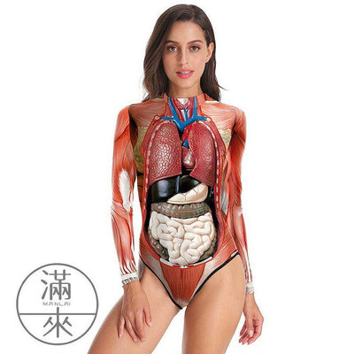 【精選好物】可開發票 3D人體器官緊身衣 服飾 器官衣服 上課教學 萬聖節cosplay 晚會表演服 人體組織印花衣AW