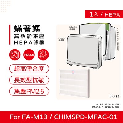 一入 蟎著媽 副廠濾網 適 3M 超優淨 空氣清淨機 MFAC01 MFAC01F MFAC M13 FA-M13