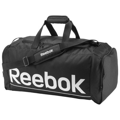 【AYW】REEBOK TORBA SPORT ROYAL MEDIUM GRIP LOGO BAG 黑白旅行袋 旅行包