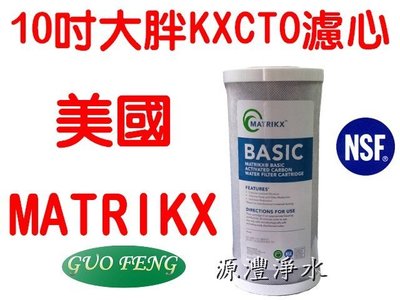 [源灃淨水]美國品牌 MATRIKX NSF 10吋大胖壓縮活性炭濾心 KXCTO