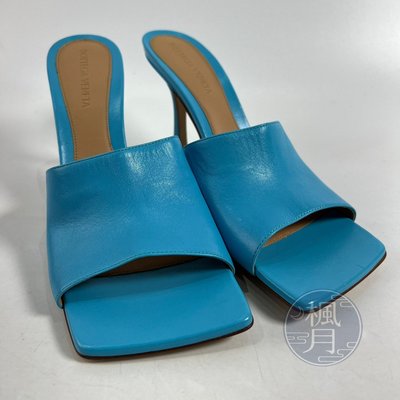 BRAND楓月 BOTTEGA VENETA 水藍方頭細跟涼鞋 #39 高跟鞋 女鞋 時尚流行 穿搭 搭配 精品