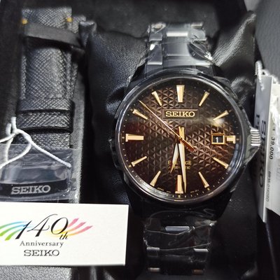 SEIKO精工全新台灣限量100只140周年紀念錶款PRESAGE晨曦機械錶附原廠皮錶帶-獨立編號套錶型號SPB205J1/6R35-01K0SD