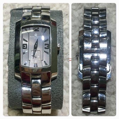 低價競標～BAUME&amp;MERCIER錶 名士錶 男錶 石英機芯 錶殼材質鋼 鋼材錶帶 65310號
