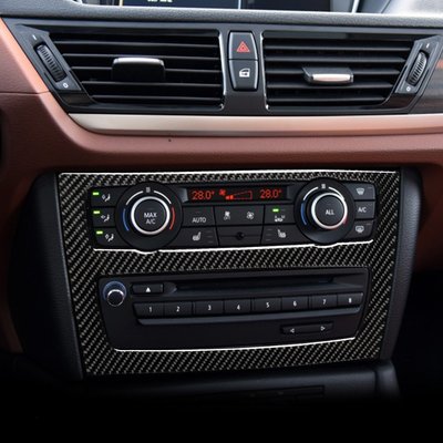 適用寶馬BMW x1 E84內飾碳纖維中控CD汽車改裝中控空調面板裝飾貼