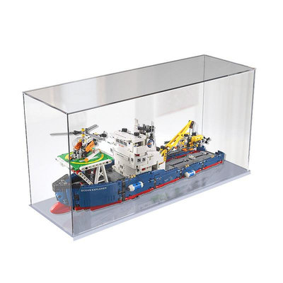亞克力防塵盒適用樂高42064海洋資源勘探船展示模型玩具透明~芙蓉百貨