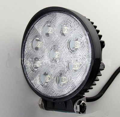 27W LED燈 (圓) 薄款 高亮度 12V 24V 27W LED 工作燈 霧燈 防水 日行燈 探照燈 投射燈 倒車燈