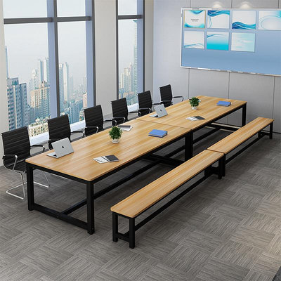 會議桌會議桌圓角長桌簡約現代簡易桌椅組合大型洽談桌小型辦公桌培訓桌