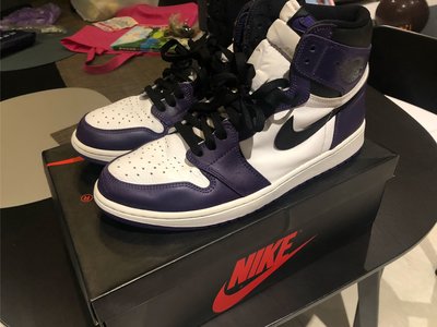 大腳專區 Nike Air Jordan 1 High OG  Court Purple 白紫 555088-500 us 12