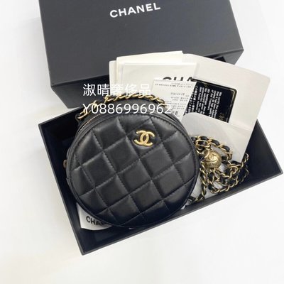 二手正品 Chanel香奈兒 AP1449 2020 羊皮 復古金色cc金球 金球可調節 小圓餅 鏈條包 超美 現貨