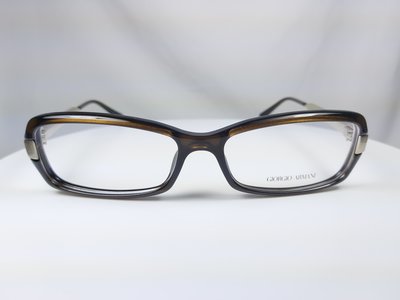『逢甲眼鏡』GIORGIO ARMANI 光學鏡框 全新正品 溫柔深棕 復古方框 側邊顆粒設計【GA931 YUW】