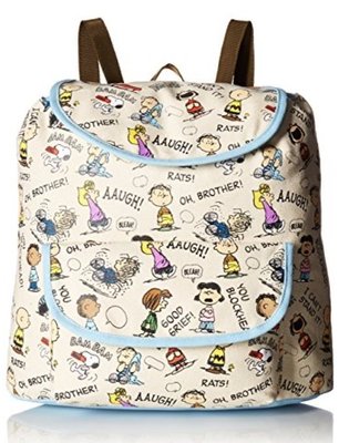 預購 美國帶回 Peanuts Snoopy 史努比家族印花圖案 孩童雙肩帆布後背包 外出旅遊包 書包 生日禮