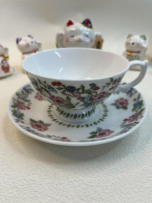 英國瓷器 AYNSLEY安斯利 滿繪牡丹花卉咖啡杯 紅茶杯