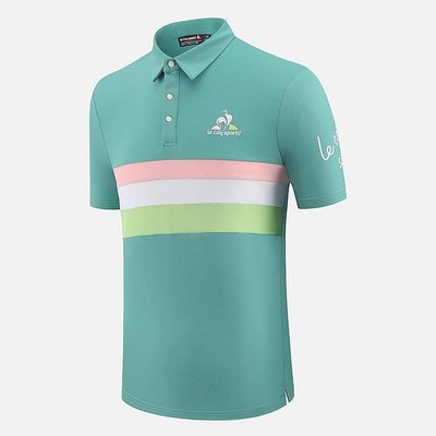 新款推薦 LeCoqSportif高爾夫男士短袖T恤男夏季舒適運動Polo衫 Golf服男-可開發票