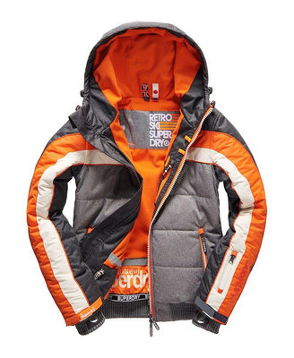 跩狗嚴選 極度乾燥 Superdry Puffer 防風 保暖 防水 外套 雪衣 滑雪 灰橘 風衣 科技鋪棉