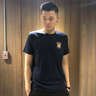 美國百分百【Hollister Co.】T恤 HCO 短袖 T-shirt 海鷗 logo 虎頭 大尺碼 深藍 K166