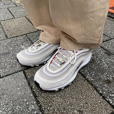 NikeAIR MAX 97子彈頭米白灰金扣氣墊男女跑步鞋DB0246-001