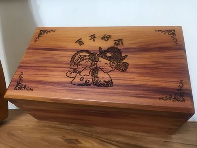 (現貨)台灣亞杉珠寶盒，百年好合雷射雕刻圖騰，結婚送禮收納木盒，置物盒。