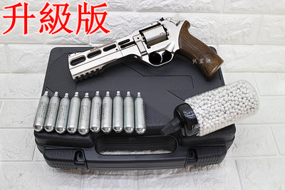 台南 武星級 Chiappa Rhino 60DS 左輪 手槍 CO2槍 升級版 銀 + CO2小鋼瓶 + 奶瓶 +槍盒