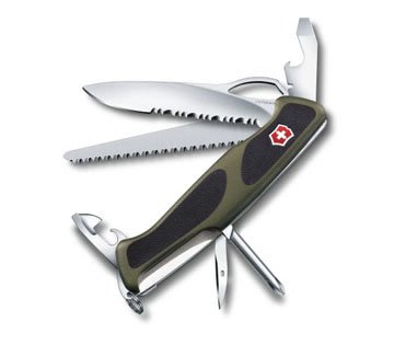 【angel 精品館 】瑞士維氏 VICTORINOX RangerGrip 綠黑防滑12用瑞士刀 0.9663.MW