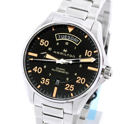 HAMILTON H64645131 漢米爾頓 手錶 機械錶 42mm 卡其航空系列 藍寶石 鋼帶 男錶女錶