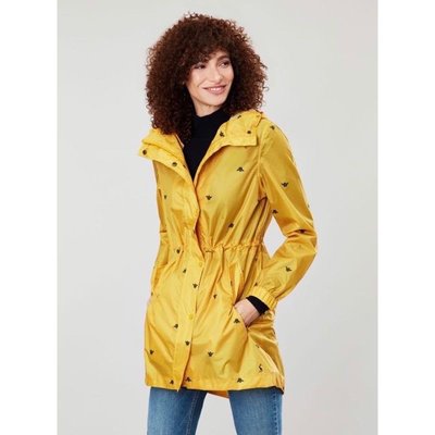 Miolla 英國品牌Joules 黃色小蜜蜂防風防水薄款腰間繫帶風衣/外套