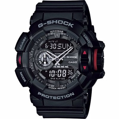 G-SHOCK頭時尚新潮流設計錶-全黑/51.9mm(GA-400-1BDR)