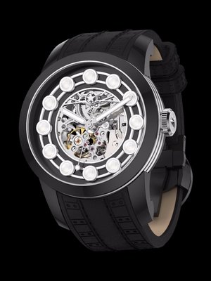 《大男人》非Invicta 48MM Watchstar 個性機械錶，黑色簍空設計，精緻木質白色烤漆收藏盒(本賣場全現貨