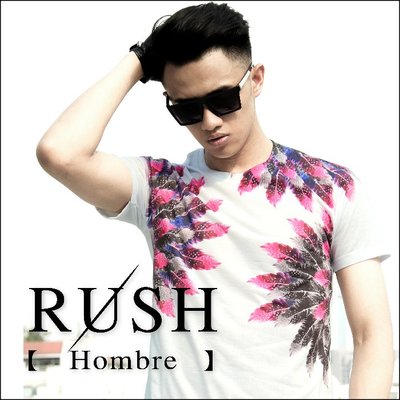 RUSH Hombre (曼谷空運 現貨) 設計師款粉紅扇型羽毛短袖上衣 (男女皆可) (原價580)