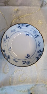 全新 日本 有古窯 灰藍色花  瓷盤 圓盤 小圓碟 醬料碗