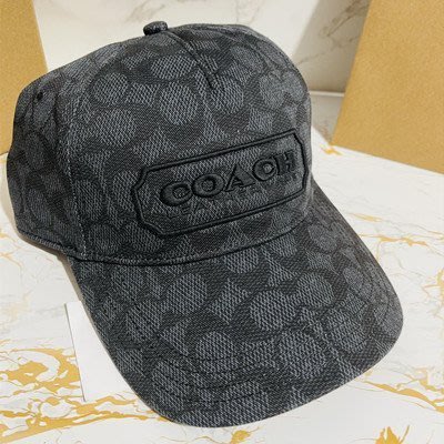 現貨熱銷-COACH c3433 太陽帽 帽子  時尚簡約大方 男女通用款 經典C字圖紋 可調節鬆緊帽子
