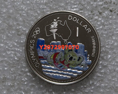 所羅門群島2000年1元 奧運彩色鎳幣游泳 紀念幣 外國錢幣133 紀念鈔 紙幣 錢幣【奇摩收藏】