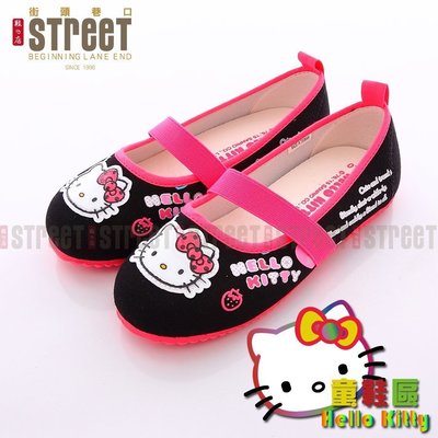 【街頭巷口 Street】Hello Kitty 凱蒂貓 童鞋 可愛大頭KT 休閒舒適 帆布鞋 KT715145BK