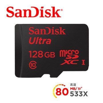 【捷修電腦。士林】 SanDisk Ultra microSD UHS-I 128GB 記憶卡 (公司貨) $ 1699