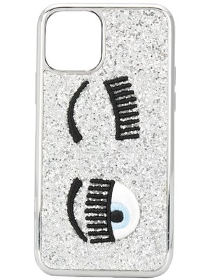 【折扣預購】正品Chiara Ferragni iPhone 11 Pro銀色亮片眨眼睛手機殼