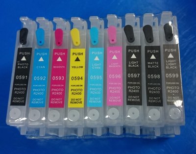 【Pro Ink】連續供墨 - Epson R1800 R2400 填充式墨水空匣 (含晶片)