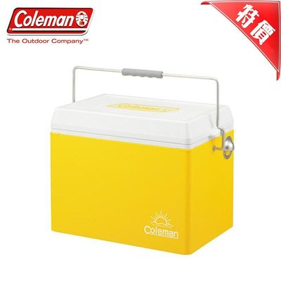 【大山野營】特價款 Coleman CM-7113J 26.5L 亮黃復古鋼甲冰箱 冰桶 行動冰箱 復古冰箱 復古冰桶